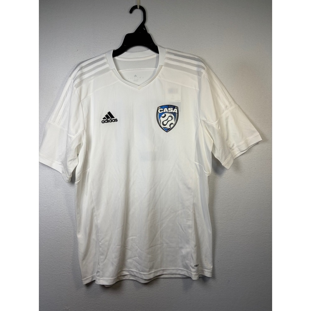 Adidas Soccer Jersey Mens Large White NEW CASA #21 Climacool Regi 14 JSY